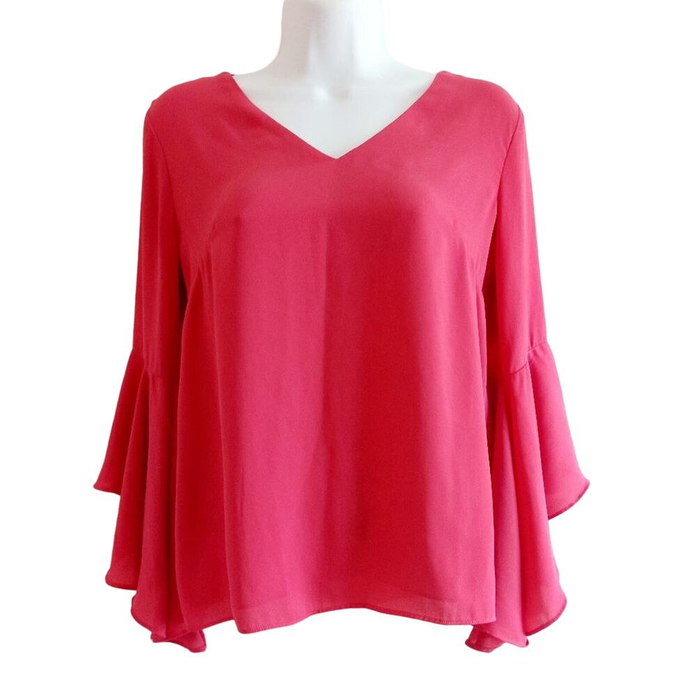 WHBM Bell Sleeve Keyhole Back Top